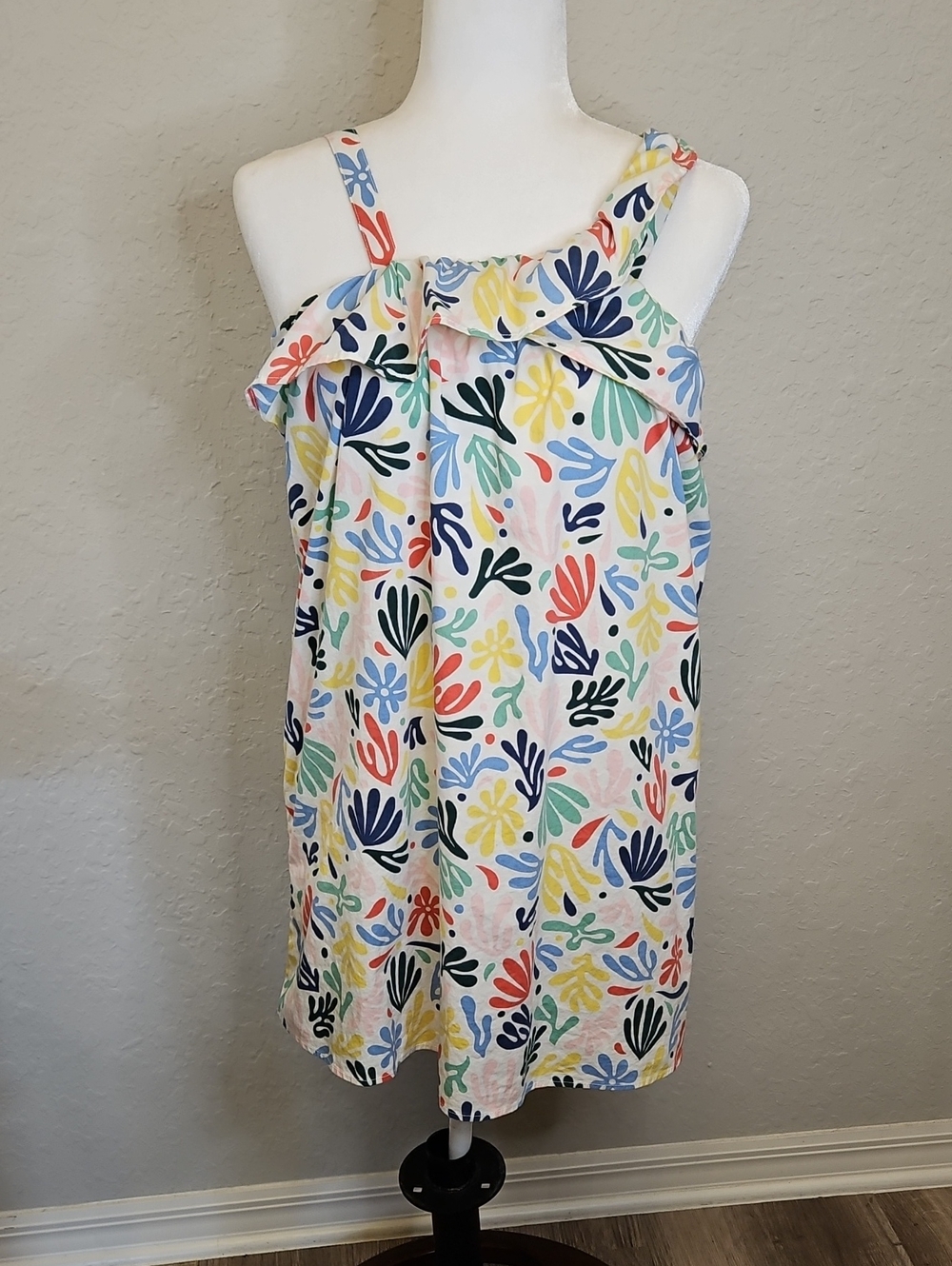 BeachLunchLounge Floral Ruffle Sundress - Multicolor, Girls Size Large (10/12)